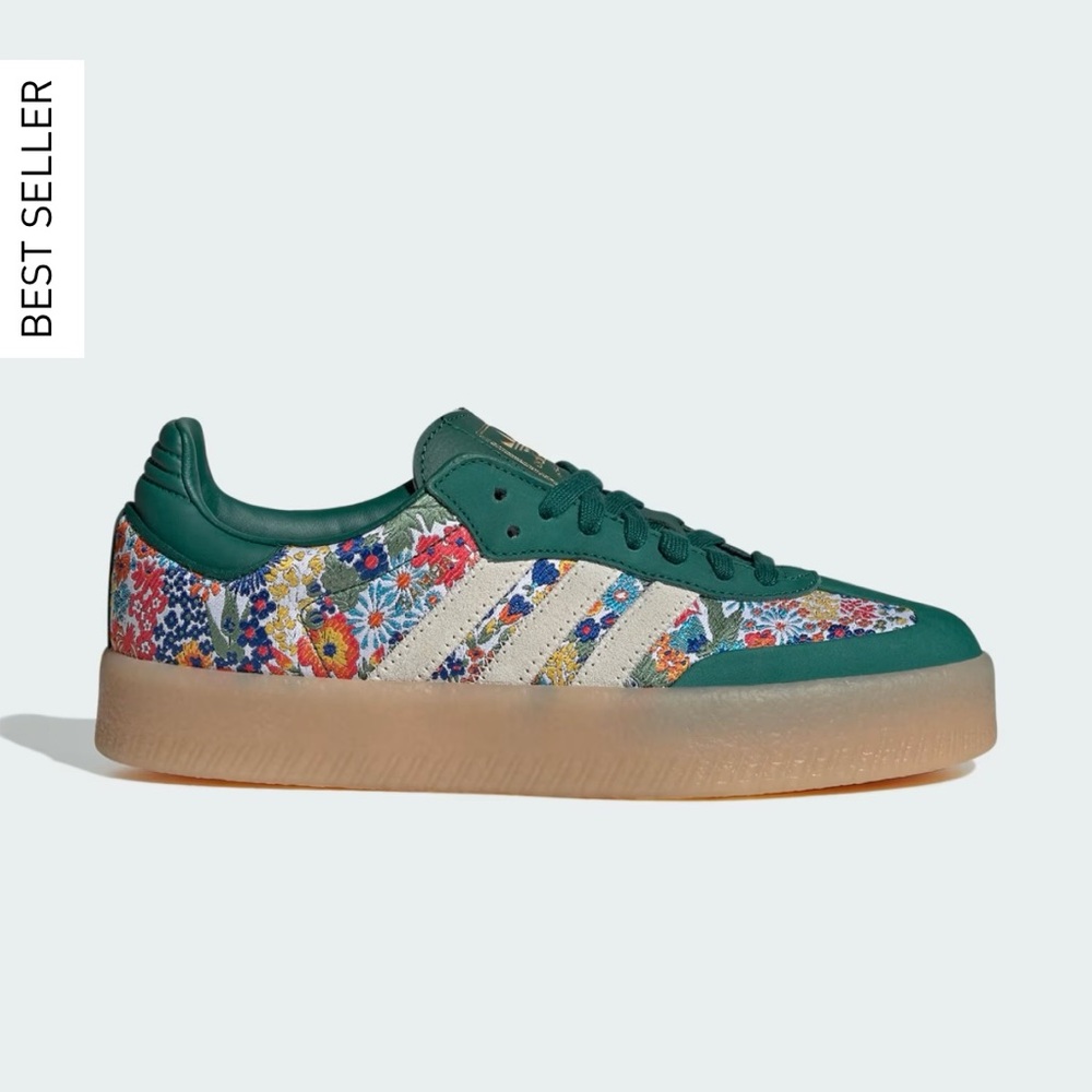 Adidas Floral Green Sneakers Sambae x Liberty London
